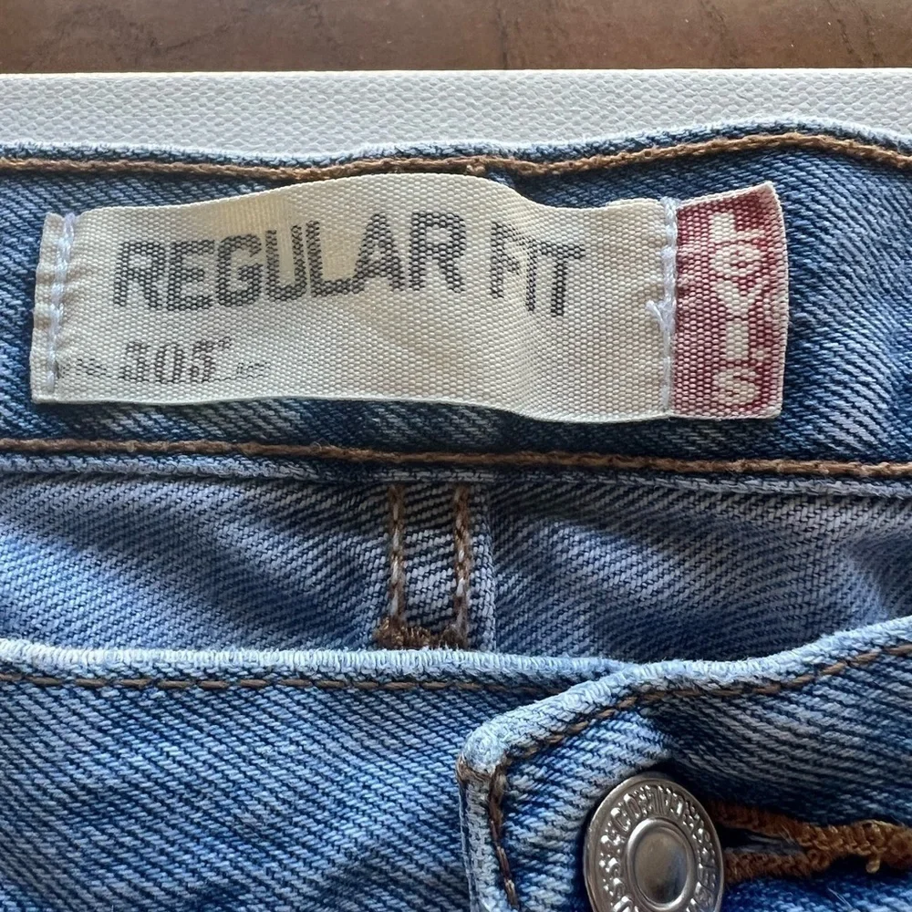 Levi's 505 Regular Fit Straight Leg Jeans Men's 36x32 Blue Distressed Denim(C2)